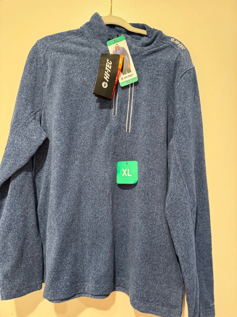 Hi-Tec Men's Heathered Blue Zip-Detail Sweater